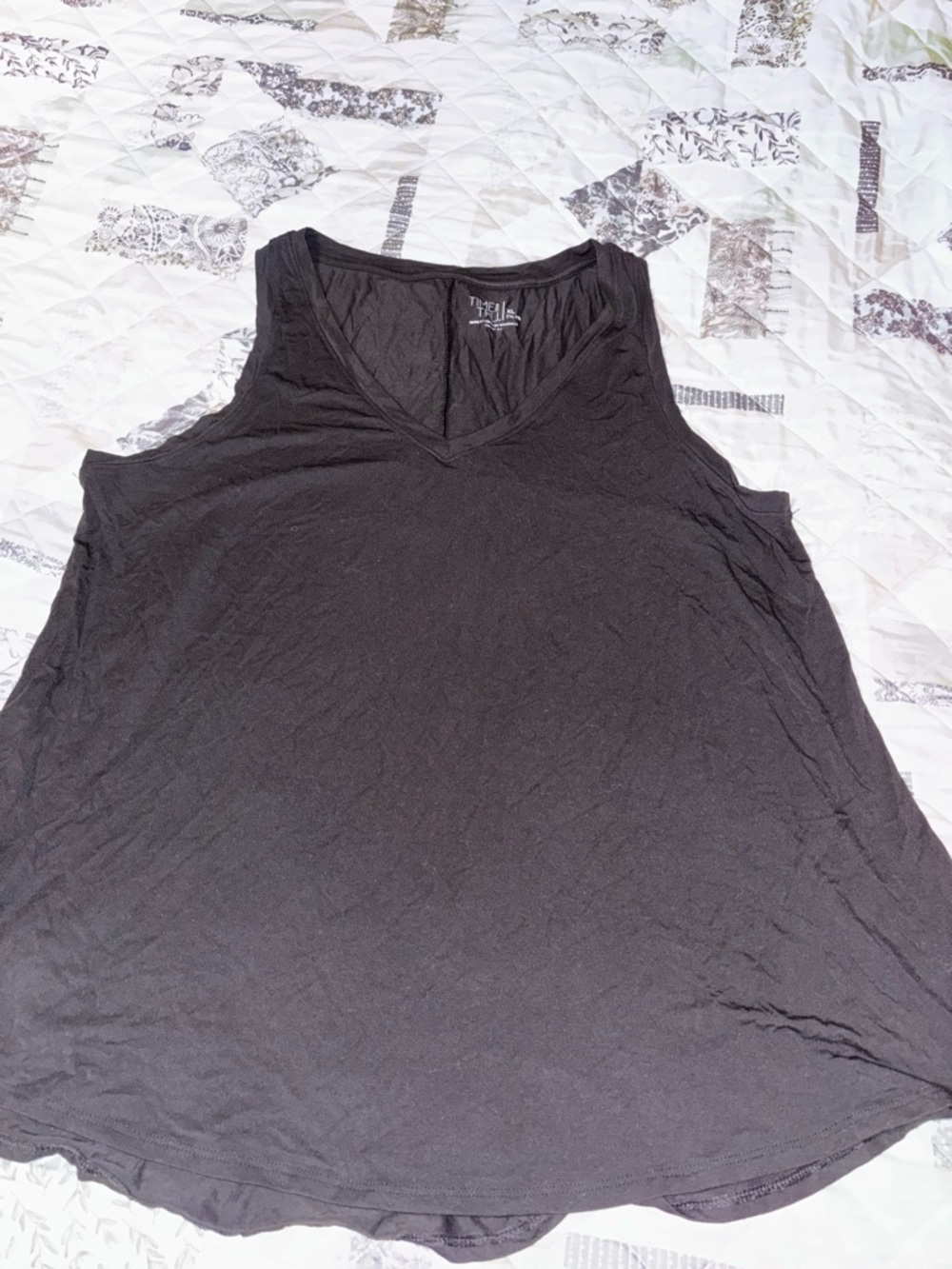 Time and Tru Black V-Neck Tank Top